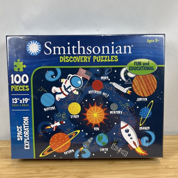 Smithsonian 100-piece 13" x 19" Space Exploration Discovery Puzzle SEALED - Picture 1 of 3